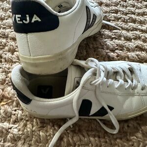 Veja White Sneakers with Black Accents